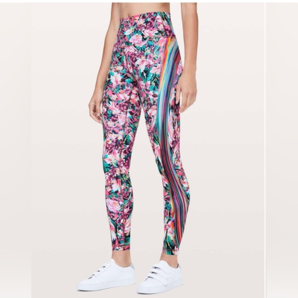 lululemon athletica Multicolor Floral Rainbow Leggings 8. Rare, htf print